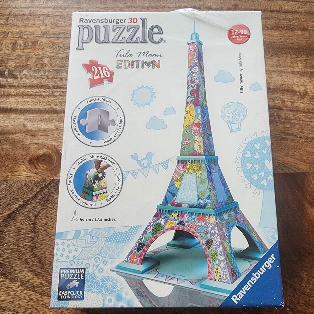 Ravensburger 3D Puzzle Tula Moon Eiffel Tower 216 Pcs Multicolor New Sealed Box